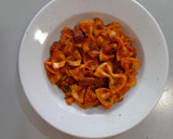 Foto del paso 8 de la receta: Farfalle en salsa de pimiento asado y panceta adobada
