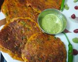 A picture of step 4 of Besan pancake.