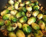 A picture of step 2 of Pan fried Brussels sprouts.