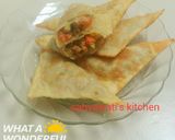 Foto langkah ke 6 dari resep Samosa isi Sayur+sosis sapi (kulit pangsit).