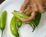 A picture of step 2 of Mirapakaya Bajji with Stuffed Murmura.