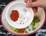 A picture of step 7 of 3 color Pakora Karhi.