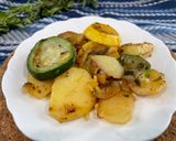 A picture of step 7 of Potato, Zucchini, and Yellow Squash Tourlou.