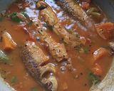 A picture of step 6 of Parshe Fish curry.