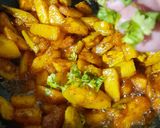 A picture of step 9 of Bihari Style Dry Parwal Aloo Masala.
