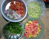 A picture of step 1 of Cabbage Carrots peas & potato vegetable.