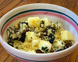 Foto del paso 9 de la receta: Ensalada de cuscús, berenjena asada, queso feta y manzana