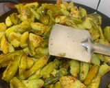 A picture of step 3 of Crispy Aloo Kundri Tawa Fry (Potato and Ivy gourd).