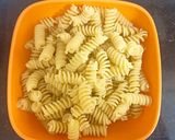 A picture of step 1 of Pink sauce Pasta with Cheesy Garlic Bread.