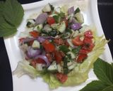 A picture of step 2 of Italian rustic cucumber and tomato salad.
