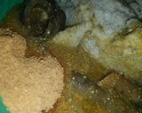 A picture of step 4 of Tuwon gero and dried okoro with pommoh.