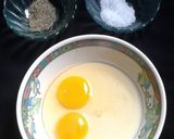 A picture of step 1 of Deep fried Egg fingers.