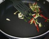 A picture of step 1 of Green Tea fried rice with salad.