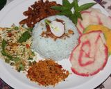 Foto langkah ke 6 dari resep Nasi kerabu bunga telang low budget.