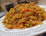 Party jollof rice with hot n spiced chicken and season salad recipe step 2 photo