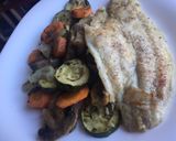 Pangasius filé grillzöldséggel🐟🥒🍄🥕 recept fázis 5 fotója