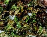 A picture of step 3 of Air Fryer Kale Chips.