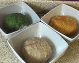 A picture of step 2 of Tri colour bread.