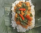 Foto langkah ke 4 dari resep 42. Nasi Bakar Ayam Suwir Kemangi.