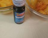 A picture of step 1 of A couple of smoothies#magic with blue curacao syrup.
