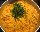 A picture of step 12 of Spaghetti con Bisque di Gamberi.
