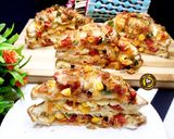 A picture of step 1 of Triple Layer Pizza Sandwich In Airfryer.