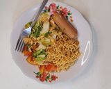 Foto langkah ke 9 dari resep Mie Tek Tek ala rumahan.