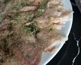 A picture of step 4 of Salmon or Pollock Carpaccio 😀.