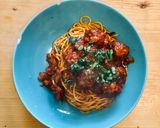 A picture of step 6 of Spaghetti & Meatballs (Slow Cooker version).