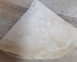 A picture of step 5 of Indian flatbread (chapati) using soy milk.