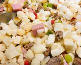 A picture of step 3 of Meat Lovers Potato O’Brian Breakfast Casserole 🥘.
