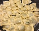 A picture of step 2 of Ricotta and Herb Ravioli with Basil Pesto and Cream Cheese.
