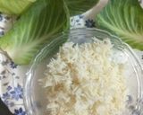 A picture of step 1 of Leftover fried rice in cabbage cups.