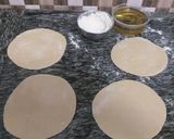 A picture of step 3 of Atta Square Chapo# ThemeChallenge #Coconut Chapati Contest.