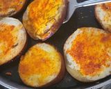 A picture of step 8 of Luchi and Cholar Dal.