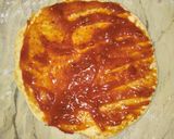 A picture of step 4 of Vegetable pizza without pizza base and without microwave.
