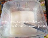 A picture of step 2 of Palm oil Semo with Melon Soup.