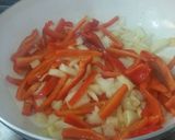 A picture of step 4 of Danny's tomato and pepper chicken.