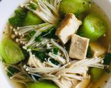 Hình bước làm 3 của món Canh mướp nấm kim châm (chay)