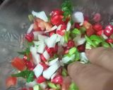 A picture of step 2 of Indian pear (Babugosha) salsa.