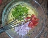 A picture of step 3 of Besan masala toast.
