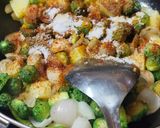 A picture of step 2 of Mini karela potatoes GM masala baaji.