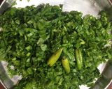 A picture of step 1 of Bengali style Shorshe Saag / Mustard Greens.