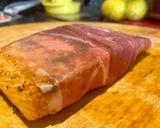 Pas rețetă Somon învelit în prosciutto cu sos de roși cherry și ardei cilli 😋și rulouri foietaj 2 fotografie
