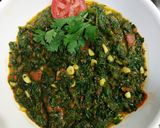 A picture of step 4 of Methi lehsan ki bhaji.