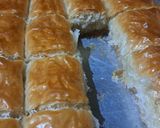 A picture of step 2 of Baklava with Kunafa.