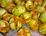 A picture of step 2 of Brinjal Gravy.