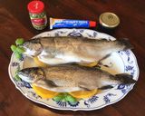 A picture of step 2 of 375. California Farm Caviar Stuffed Smoked Trout.