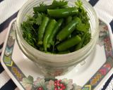 A picture of step 1 of Spicy Green Chutney (Teekhi Chutney).