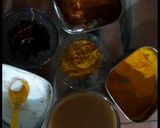 A picture of step 3 of Sambar, Idli with mint coconut sauce.